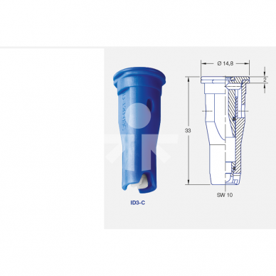 Air injection nozzle ID3 120° 03 blue plastic 1