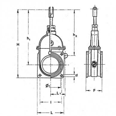 Stem gate (two flanges) RIV 10  5" 150x180mm 1