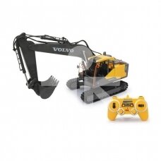 The toy Jamara excavator Volvo EC160E is controlled by the JA405055 remote control