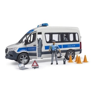 Žaislas Bruder policijos autobusiukas MB Sprinter su policininku 02683