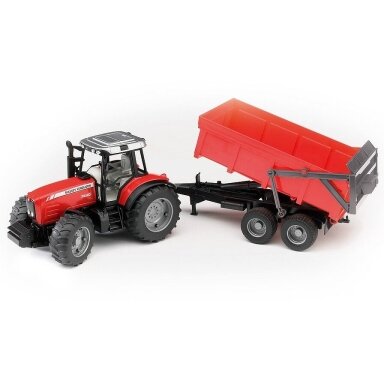 Žaislas Bruder traktorius Massey Fergusson su priekaba 02045 Žaislas Bruder traktorius Massey Fergusson su priekaba 02045