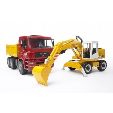 Žaislas Buder Sunkvežimis MAN su ekskavatoriumi Liebherr 02751 Žaislas Buder Sunkvežimis MAN su ekskavatoriumi Liebherr 02751