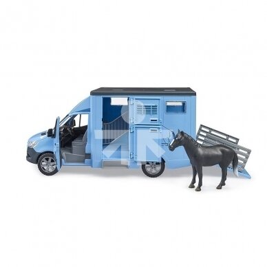 Toy Bruder MB Sprinter for transporting animals with a horse 02674