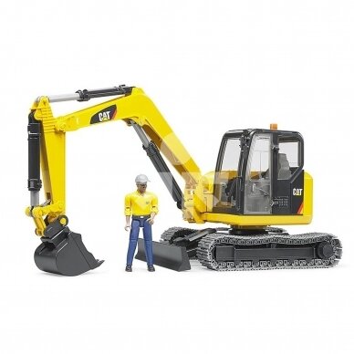 Toy Bruder mini excavator Cat with man 02466