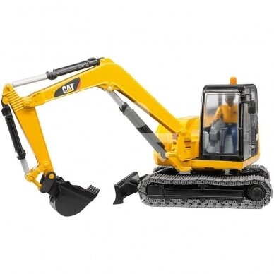 Toy Bruder mini excavator Cat with man 02466 2
