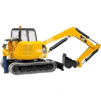Toy Bruder mini excavator Cat with man 02466 1