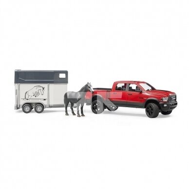 Toy Bruder Dodge RAM 2500 pickup truck with horse trailer and horse 02501 1