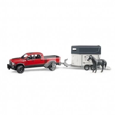 Toy Bruder Dodge RAM 2500 pickup truck with horse trailer and horse 02501 2