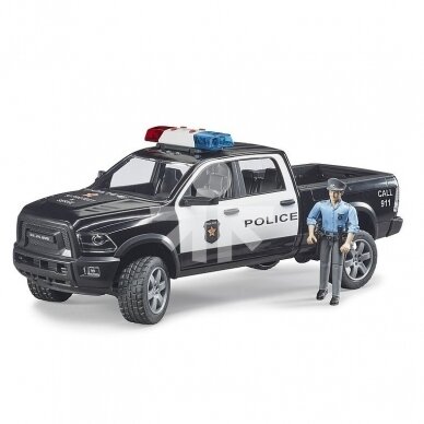 Toy Bruder Police car Dodge RAM 02500 with policeman 02505