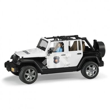 Toy Bruder police car Jeep Rubicon with policeman 02526 1