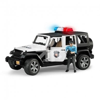 Toy Bruder police car Jeep Rubicon with policeman 02526