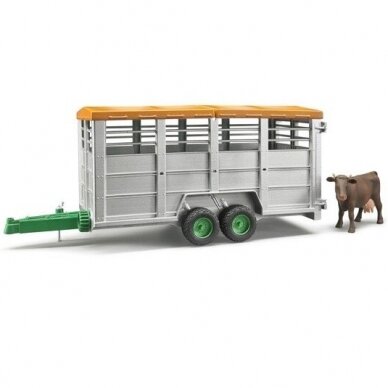 Žaislas Bruder priekaba gyvuliams su viena karve 02227