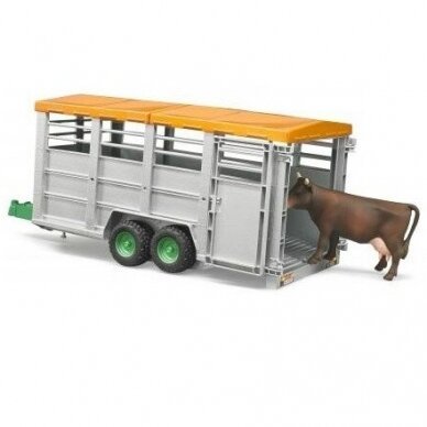 Žaislas Bruder priekaba gyvuliams su viena karve 02227 1