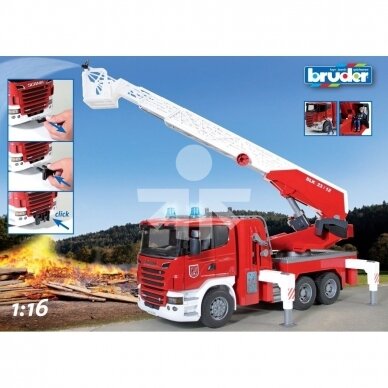 Žaislas Bruder Scania R-series gaisrinė mašina 03591 4