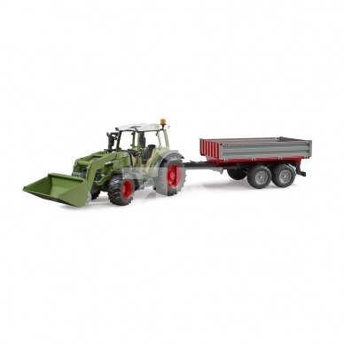 Toy Bruder Tractor  Fendt 209S with drop side trailer 02104