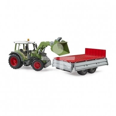 Toy Bruder Tractor  Fendt 209S with drop side trailer 02104 2