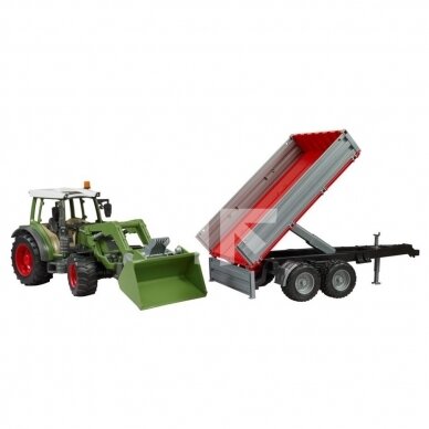 Toy Bruder Tractor  Fendt 209S with drop side trailer 02104 1