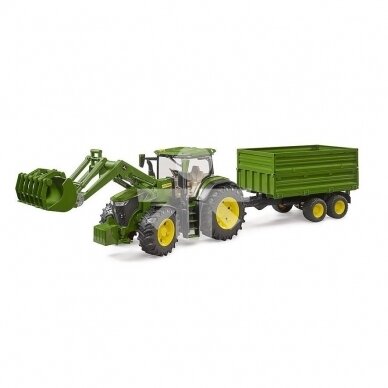 Žaislas BRUDER traktorius JOHN DEERE 7R 350 su priekaba ir krautuvu 03155 1