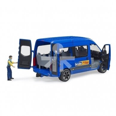 Žaislas Bruder turistinis autobusiukas MB Sprinter su figūrėle 02681 2